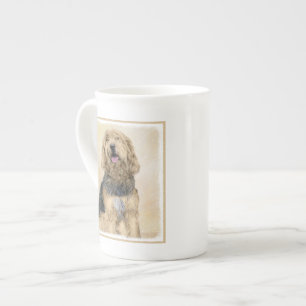 Caneca De Porcelana Pintura de Otterhound - Arte de Cachorro Original