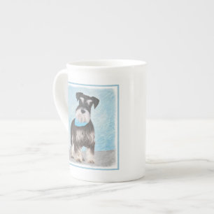 Caneca De Porcelana Pintura de Schnauzer (Miniatura) - Cachorro Origin