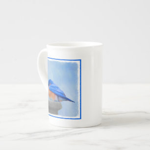 Caneca De Porcelana Pintura do Bluebird - arte original do pássaro