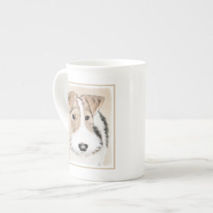 Caneca De Porcelana Pintura do Fox Terrier do fio - arte original