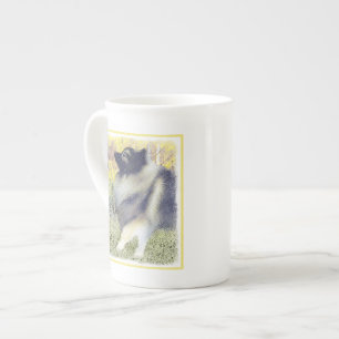 Caneca De Porcelana Pintura em Aspen de Keeshond - Arte de Cão Origin