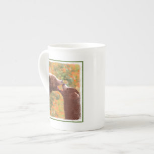 Caneca De Porcelana Pintura em Cubo e Mãe de Urso Grizzly - Arte da V