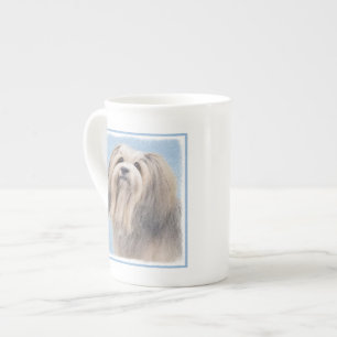 Caneca De Porcelana Pintura em Havanês (Prata) - Arte Canina Original
