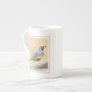Caneca De Porcelana Pintura em Quail de Gambrel — Arte original sobr