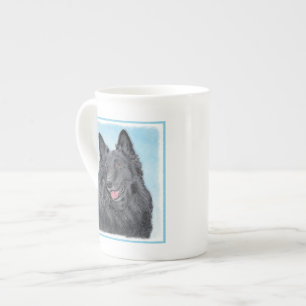 Caneca De Porcelana Pintura em Sheepdog Belga - Arte em Cachorro Origi