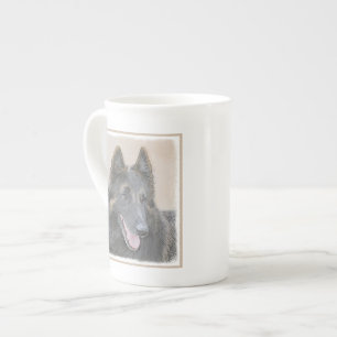 Caneca De Porcelana Pintura em Tervuren Belga - Arte Cachorra Original
