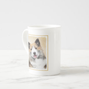 Caneca De Porcelana Pintura Islandesa Do Cão - Arte Original Do Cão