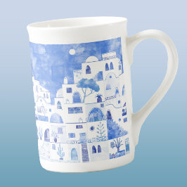 Caneca De Porcelana Pintura na ilha grega de Santorini