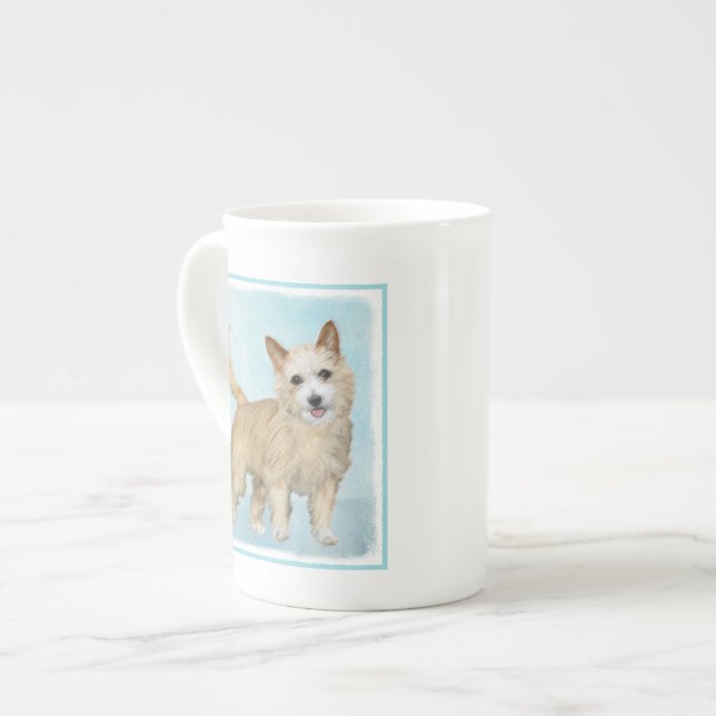 Caneca De Porcelana Pintura Portuguesa do Podengo Pequeno - Arte Origi (Frente Esquerda)