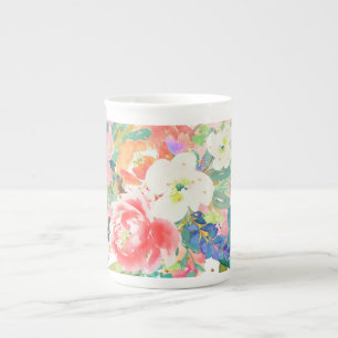 Caneca De Porcelana PixDezines Floral/Watercolor/Buquê