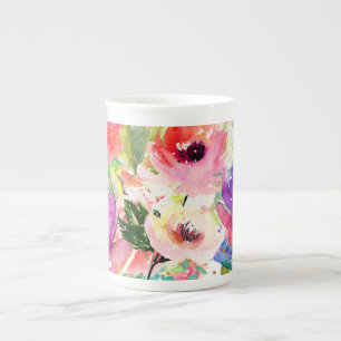 Caneca De Porcelana PixDezines Floral/Watercolor/Buquê