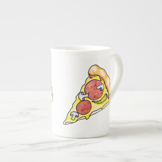 Caneca De Porcelana Pizza (Frente Esquerda)