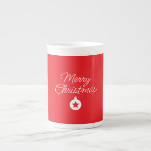Caneca De Porcelana Planície Minimalista Única Clássica de Feliz Natal