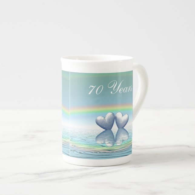 Caneca De Porcelana Platinum Hearts do 70 (Frente Esquerda)