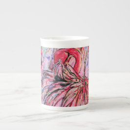 Caneca De Porcelana Plumes au rose