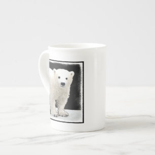 Caneca De Porcelana Polar Bear Cub Painting - Arte Original