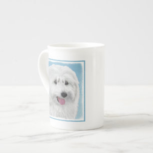 Caneca De Porcelana Polonês Lowland Sheepdog Painting - Original Dog 
