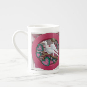 Caneca De Porcelana Pomba Branca a Rosa - Vinha de Martha
