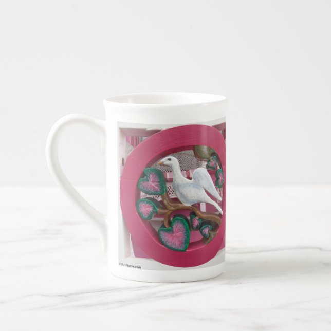 Caneca De Porcelana Pomba Branca a Rosa - Vinha de Martha (Esquerda)