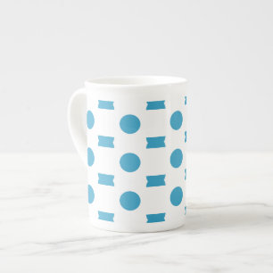 Caneca De Porcelana Pontos de Bolinhas Azuis de Pavão Círculos