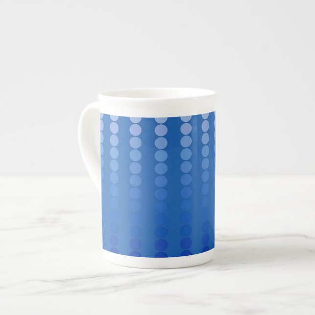 Caneca De Porcelana Pontos satíricos - tons azuis de aço (Frente Esquerda)
