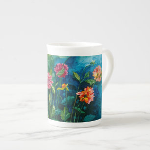 Caneca De Porcelana Porcelana de osso do Zinnia