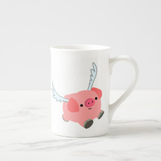 Caneca De Porcelana Porco de Cartoon de Mão Bonita