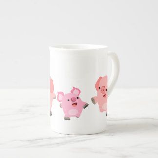 Caneca De Porcelana Porcos de Cartoon Cortados