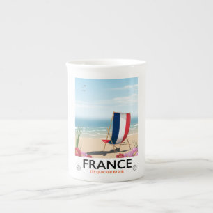 Caneca De Porcelana Poster de viagens de praia ao largo da França