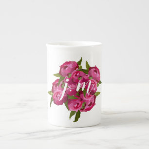 Caneca De Porcelana Pote Modern Jewel Peony Tea