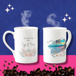 Caneca De Porcelana Presente cristão | cotação do café | floral | pais
