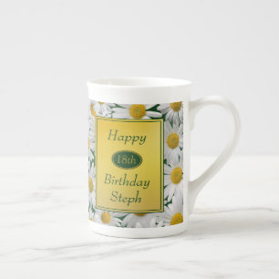 Caneca De Porcelana Presente de Foto Bonito Daisy Birthday