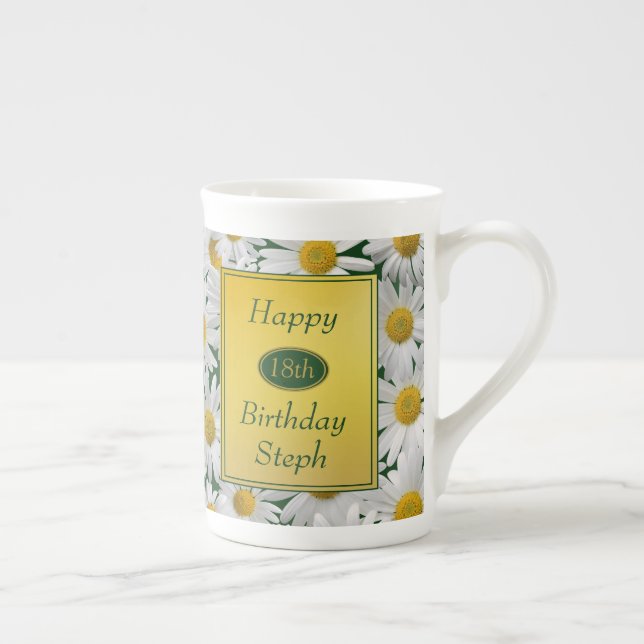 Caneca De Porcelana Presente de Foto Bonito Daisy Birthday (Direita)