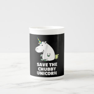 Caneca De Porcelana Presente do Hippo Lover Chubby Unicorn Hippo Cut