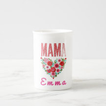 Presente Personalizado Floral Coração de Mamãe