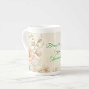 Caneca De Porcelana Presente Sentimental Avó Floral Vintage