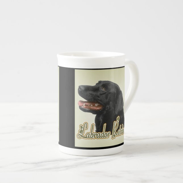 Caneca De Porcelana Presentes de Arte do Retriever Labrador Preto (Frente Esquerda)