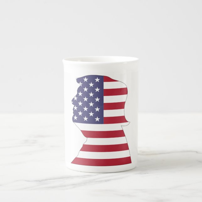 CANECA DE PORCELANA PRESIDENTE DONALD TRUMP AMERICAN FLAG (Frente)