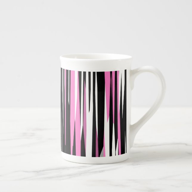 Caneca De Porcelana Preto e Branco Rosa (Direita)