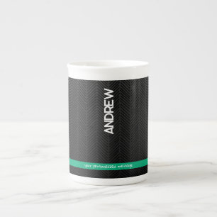 Caneca De Porcelana Preto Moderno Personalizado