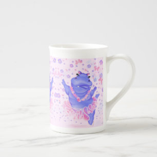Caneca De Porcelana Prima Ballerina Hippo - Dançarina Feliz -
