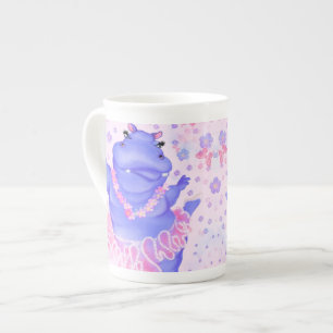 Caneca De Porcelana Prima Ballerina Hippo Mug Balé Dançarina Feliz