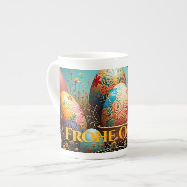 Caneca De Porcelana Primavera Magia com Ovos de Páscoa (Frente Esquerda)