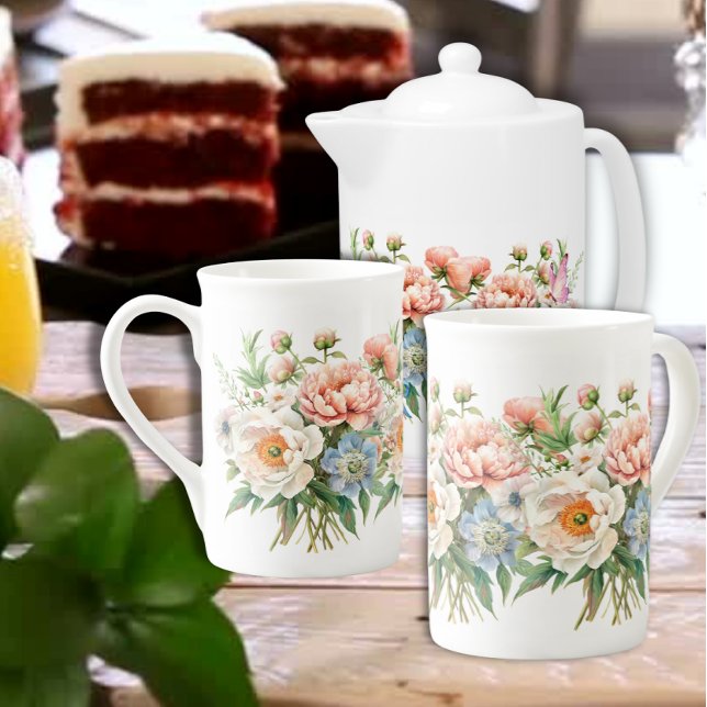 Caneca De Porcelana Primavera Momentos Buquê de Flores (Enjoy your favorite drink in style.)