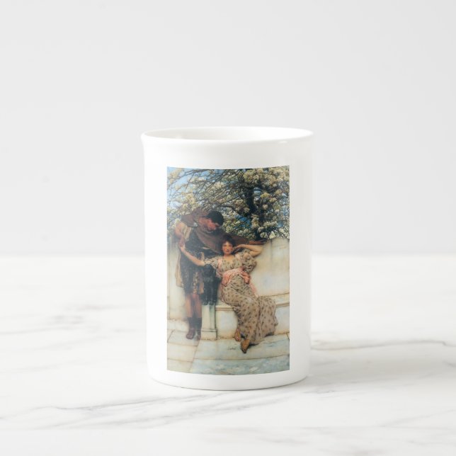 Caneca De Porcelana Promessa de Primavera (Homem Romântico e Mulher) (Frente)