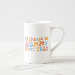 Caneca De Porcelana Promovida a Mamãe Est 2027 Anúncio de Nova Mamãe