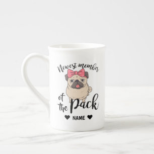 Caneca De Porcelana Pug - Membro mais recente da embalagem