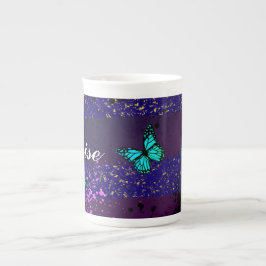 Caneca De Porcelana Purple Ephemera vibrant color art