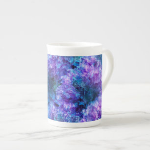 Caneca De Porcelana Púrpura de flor rosa padrão design digital