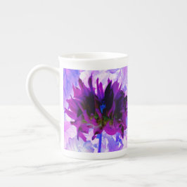 Caneca De Porcelana Púrpura e preto Cactus Dahlia